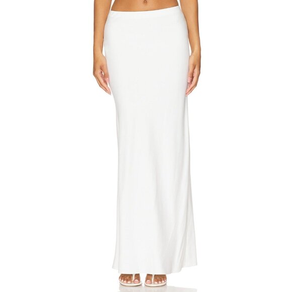 ANEMOS Bias Cut Maxi Skirt in White - Picture 2 of 5